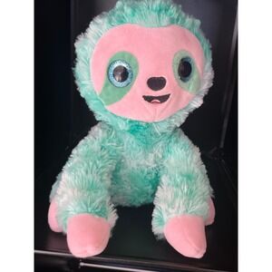 Spark Create Imagine Teal Pink Sloth Plush Stuffed‎ Animal Sparkle Eyes
